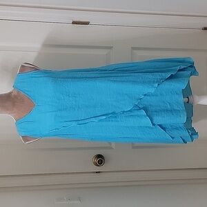 Aria Size M, Handmade "Helen" Sleeveless Dress Sky Blue Color, NEW with Tag!
